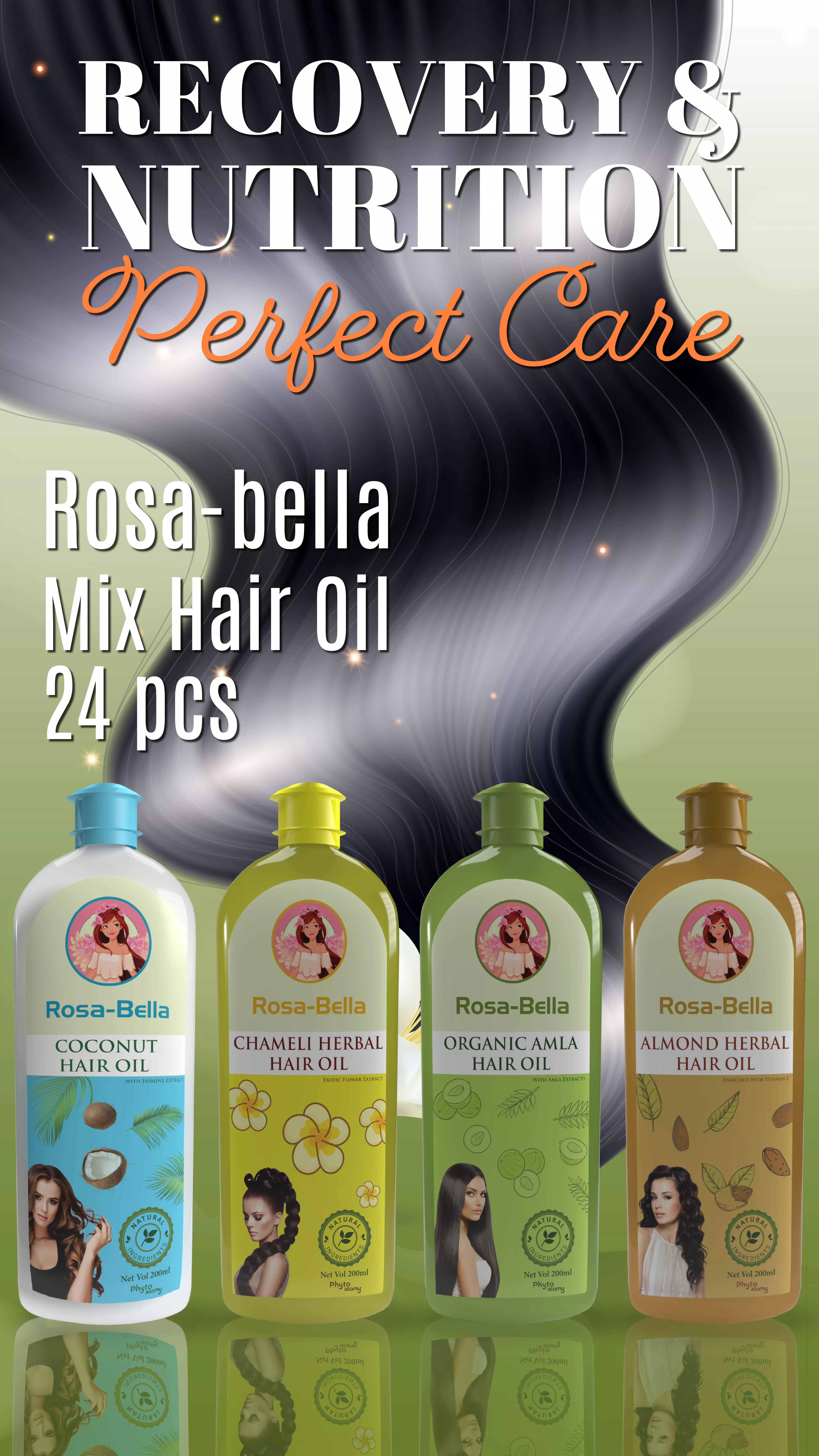 RBV B2B Rosabella MIx Hair oil (200ml)-24 Pcs.